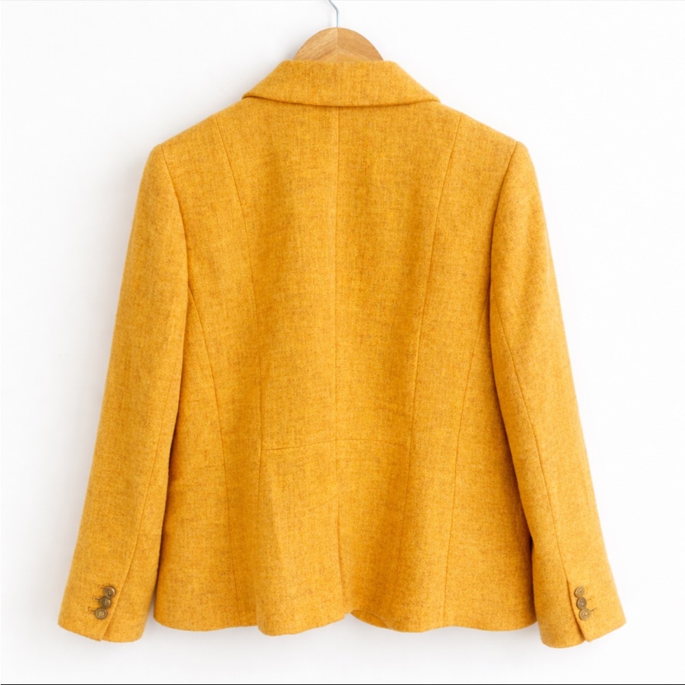 Talbots Aberdeen Wool Blazer Mustard Yellow Size 10 Classic Tailored Jacket - Picture 3 of 12
